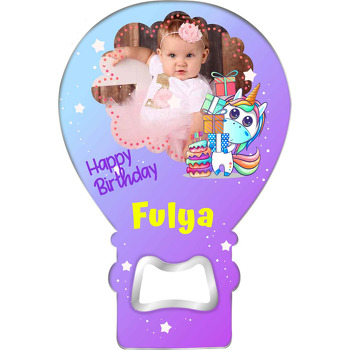 Hediye Paketleri ile Unicorn Mor Fon Temalı Balon Magnet Açacak