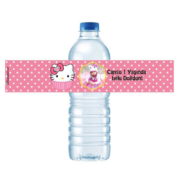 Hello Kitty Temalı Su Şişesi Etiketi