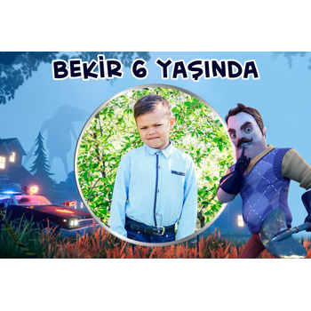 Hello Neighbor Temalı Doğum Günü Afiş