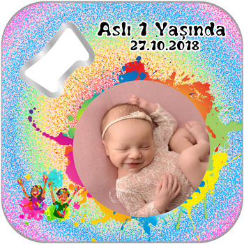 Holi Temalı Kare Magnet Açacak