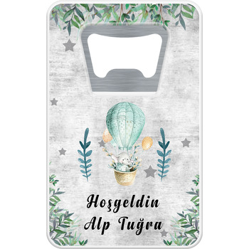 Hoşgeldin Bebek Fil Temalı Dikdörtgen Magnet Açacak