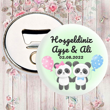 İkiz Kız Erkek Panda Temalı Magnet Açacak