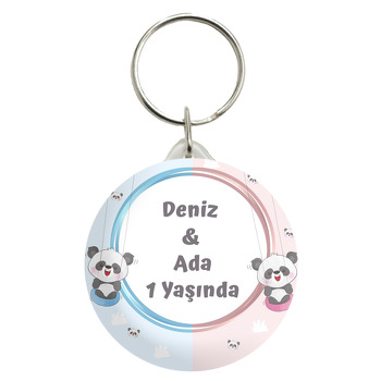 İkiz Panda Temalı Anahtarlık