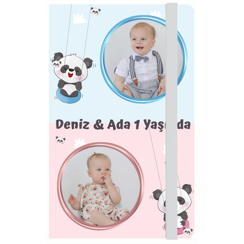 İkiz Panda Temalı Doğum Günü Anı Defteri