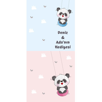 İkiz Panda Temalı Hediyelik Kart