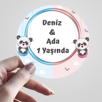 İkiz Panda Temalı Sticker