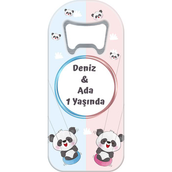 İkiz Panda Temalı Uzun Doğum Günü Magnet Açacak