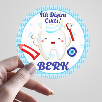 İlk Dişim Mavi Temalı Parti Sticker