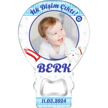 İlk Dişim Mavi Temalı Resimli Balon Magnet Açacak