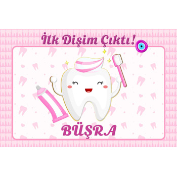 İlk Dişim Pembe Temalı Diş Buğdayı Magnet