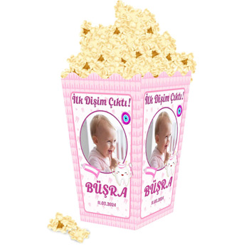 İlk Dişim Pembe Temalı Popcorn Kutusu