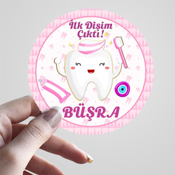 İlk Dişim Pembe Temalı Sticker