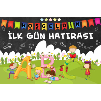 İlk Hatırası Okul Temalı Doğum Günü Afiş