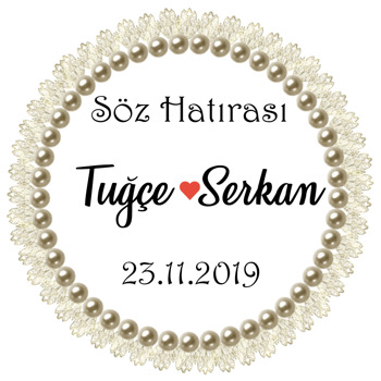 İnci Temalı Söz Nişan Nikah Sticker