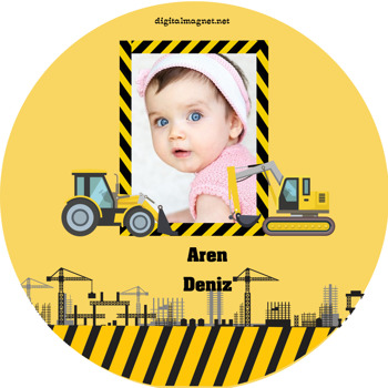 İş Makinleri  Temalı Resimli Sticker