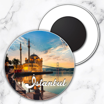 İstanbul Ortaköy Şehirler Temalı Daire Plastik Magnet