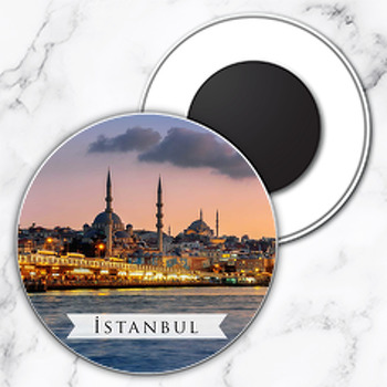 İstanbul Şehirler Temalı Daire Plastik Magnet