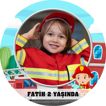 İtfaiyeci ile Aracı Temalı Sticker