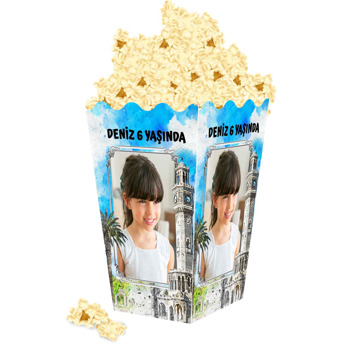 İzmir Saat Kulesi Temalı Popcorn Kutusu