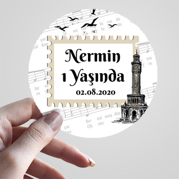 İzmir Siyah Beyaz Temalı Parti Sticker