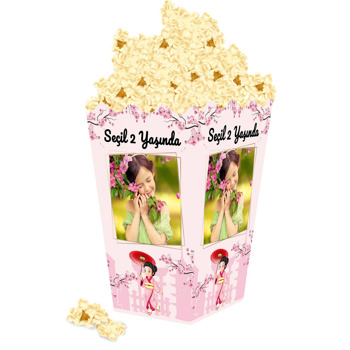 Japon Sakura Çiçekleri Temalı Popcorn Kutusu