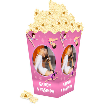 Jimnastik Temalı Temalı Popcorn Kutusu