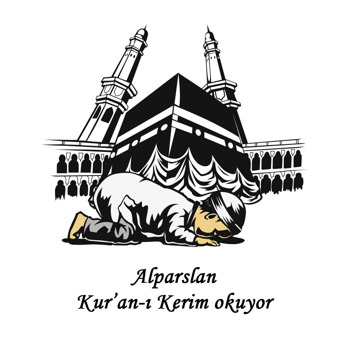 Kabede Namaz Kılan Çocuk Temalı Sticker