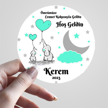 Kalpli Filler Mint Yeşili Yıldızlar Temalı Sticker