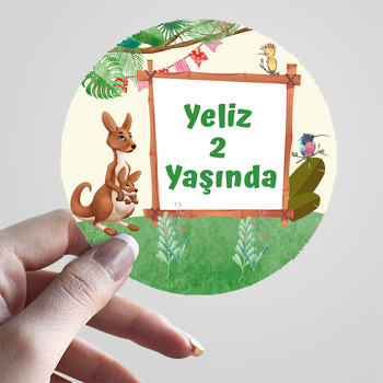 Kanguru Temalı Sticker