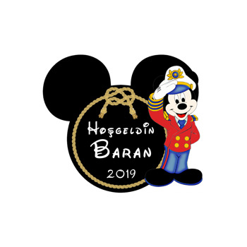 Kaptan Mickey Mouse Temalı Doğum Günü  Parti Afiş 