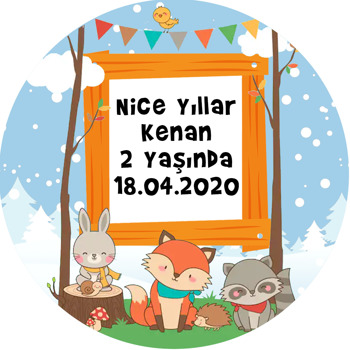 Kar Hayvanları Temalı Sticker