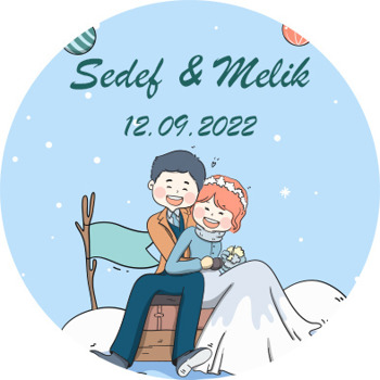 Karda Gelin ile Damat Temalı Sticker