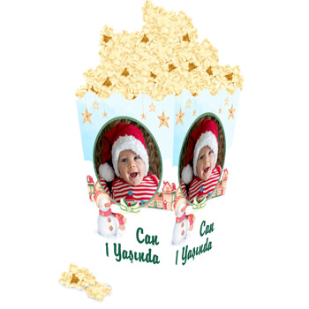 Kardan Adam ile Yılbaşı Evleri Temalı Popcorn Kutusu