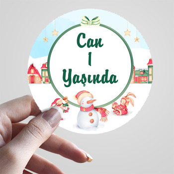 Kardan Adam ile Yılbaşı Evleri Temalı Sticker