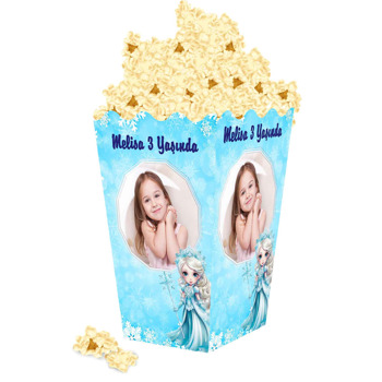 Karlar Kraliçesi Elsa Mavi Temalı Popcorn Kutusu