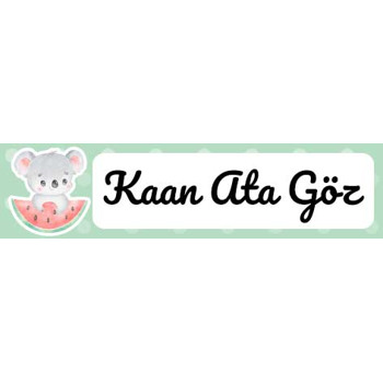 Karpuz ile Koala Temalı Kalem Etiketi