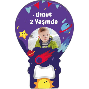 Kayan Yıldız ile Mor Galaksi Temalı Balon Magnet Açacak