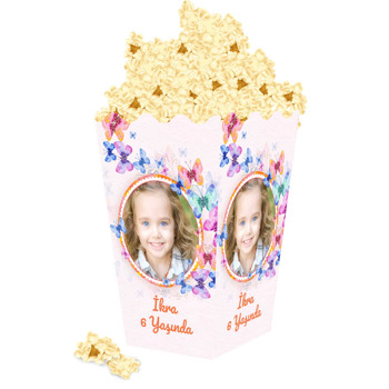 Kelebek Çerçeve Temalı Popcorn Kutusu