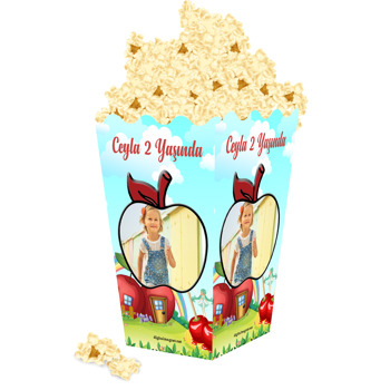 Kiraz Çerçeveli Temalı Popcorn Kutusu