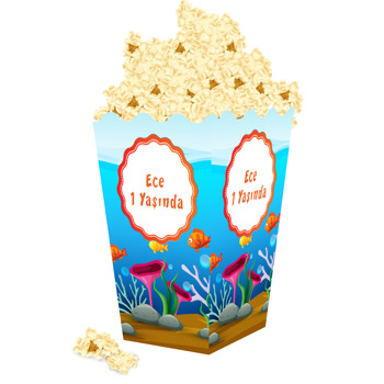 Kırmızı Balık Temalı Popcorn Kutusu