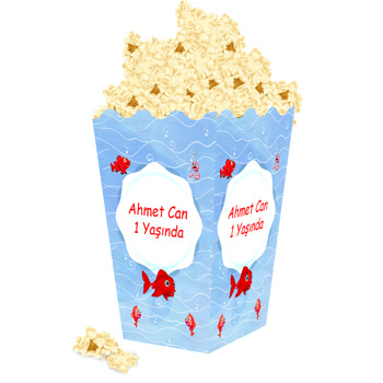 Kırmızı Balık Temalı Popcorn Kutusu