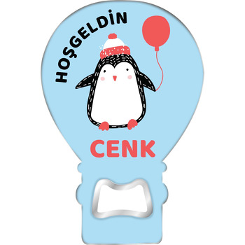 Kırmızı Balonlu Penguen Temalı Balon Magnet Açacak