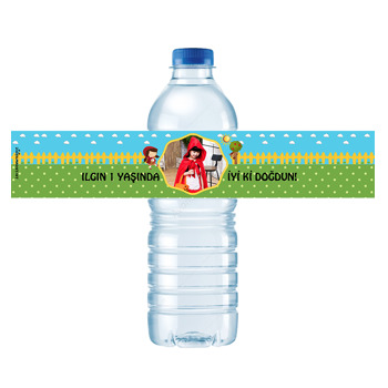Kırmızı Başlıklı Kız Temalı Su Şişesi Etiketi 1