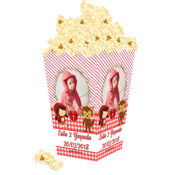 Kırmızı Başlıklı ve Kurt Temalı Popcorn Kutusu