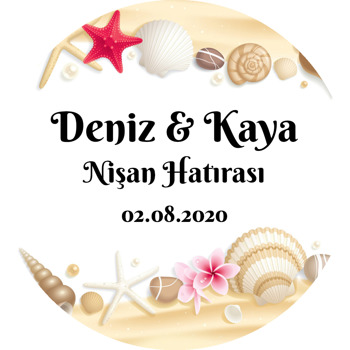 Kırmızı Deniz Yıldızı ve Sahil Temalı Sticker