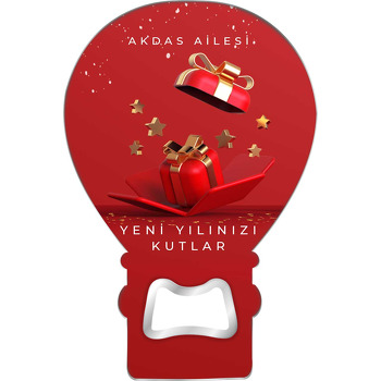 Kırmızı Hediye Paketi Temalı Balon Magnet Açacak