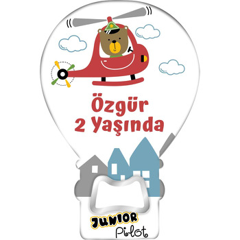 Kırmızı Helikopter ile Ayıcık Temalı Balon Magnet Açacak