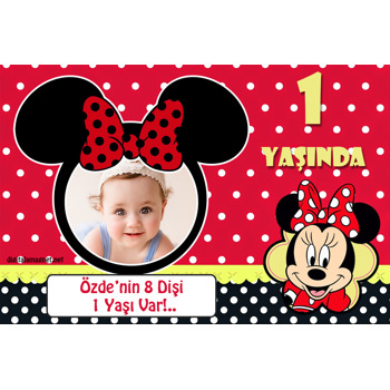 Kırmızı Minnie Mouse Plastik Magnet