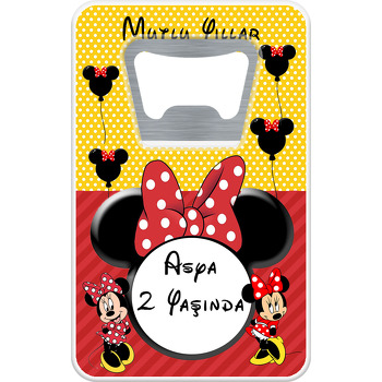 Kırmızı Minnie Mouse Temalı Dikdörtgen Magnet Açacak