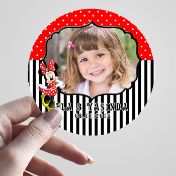 Kırmızı Minnie Mouse Temalı Resimli Sticker